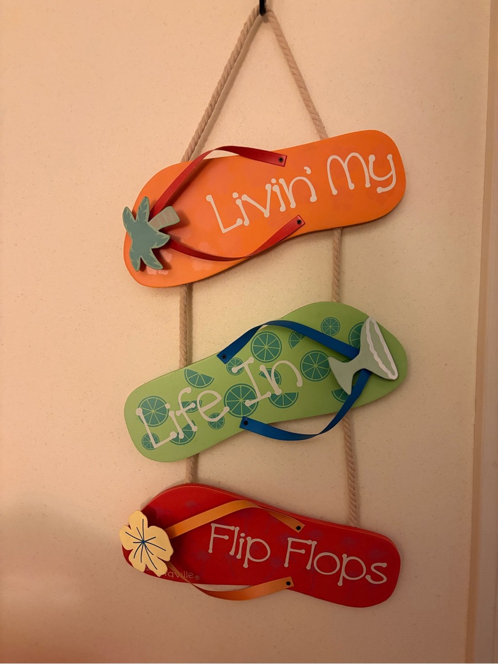 Margaritaville Flip Flop Wall Decor; Tropical Beach Sign - Picture 1 of 4
